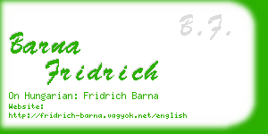 barna fridrich business card